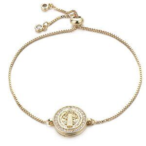 Jesus Savior Religious Yellow Gold Prayer Bracelet